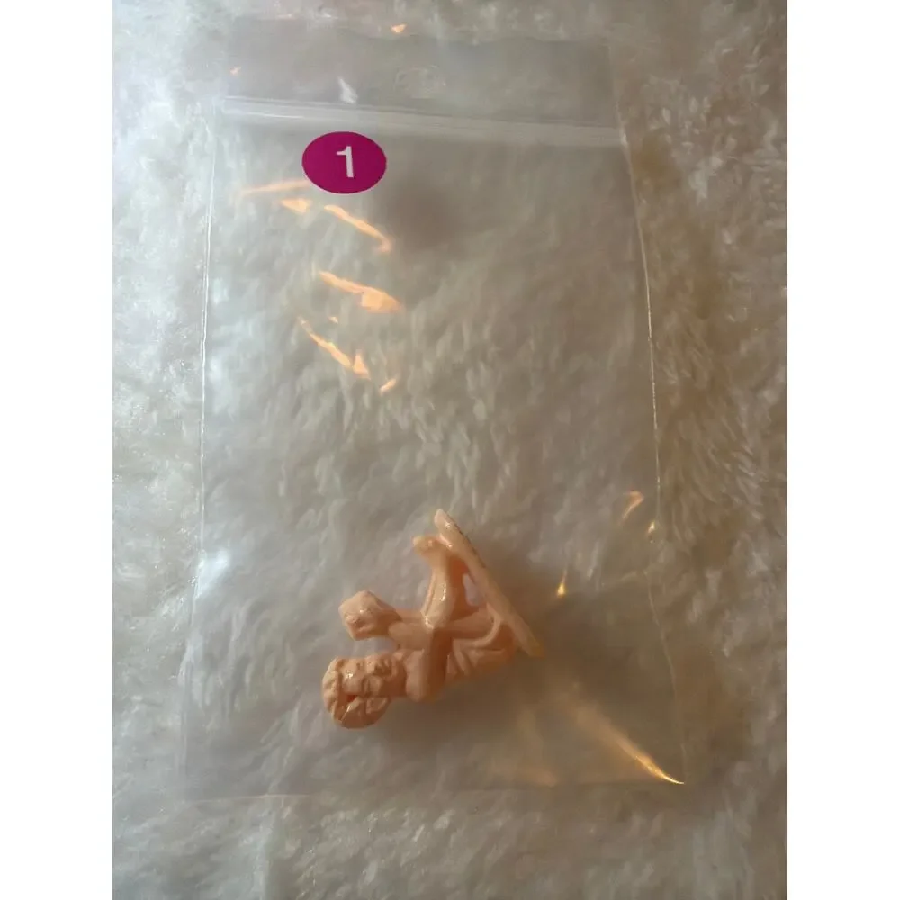 Vintage Miniature Peach Baby Figurine Plastic Celluloid Dollhouse Nursery Figure